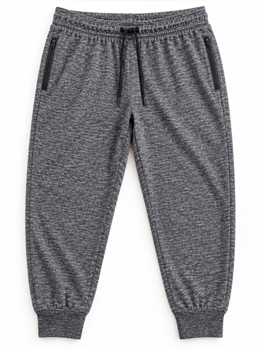 American Eagle Men’s Large Heather Gray Jogger Sweatpants Zip Pockets